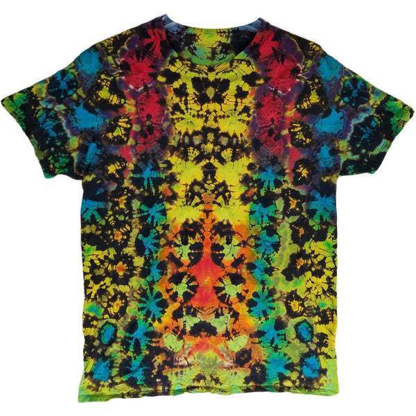 Large Tie Dyed T-Shirt Six Wheels  "stay tucked"
