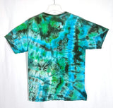 SOLD! Large short sleeve T-shirt Hand Dyed Blue/Green/Black
