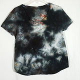 Ladies Large Scoop Neck:  Hand Dyed: Black & White Night Sky