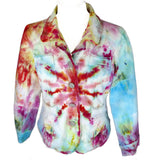 Tie Dyed Cotton Jacket: Spring Candy! Bright colors! Size LARGE