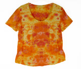 Scoop Neck Tie Dyed Tee Shirt XL Ladies Cut