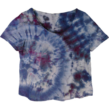 Purple GEODE SCOOP Neck Tie Dyed Tee Shirt XL