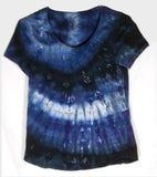 SOLD! XS Ladies Tie Dye Scoop Neck: Night Sky