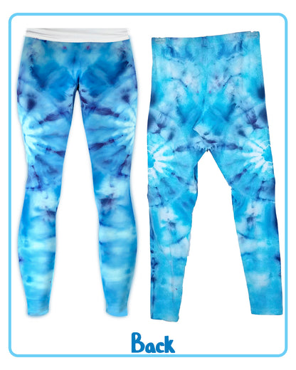 SOLD! Tie Dyed Leggings Shades of Blue size Medium