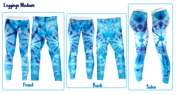 SOLD! Tie Dyed Leggings Shades of Blue size Medium