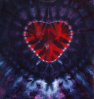 XL Tie Dyed Heart Tee Shirt Blue/Purple/Red