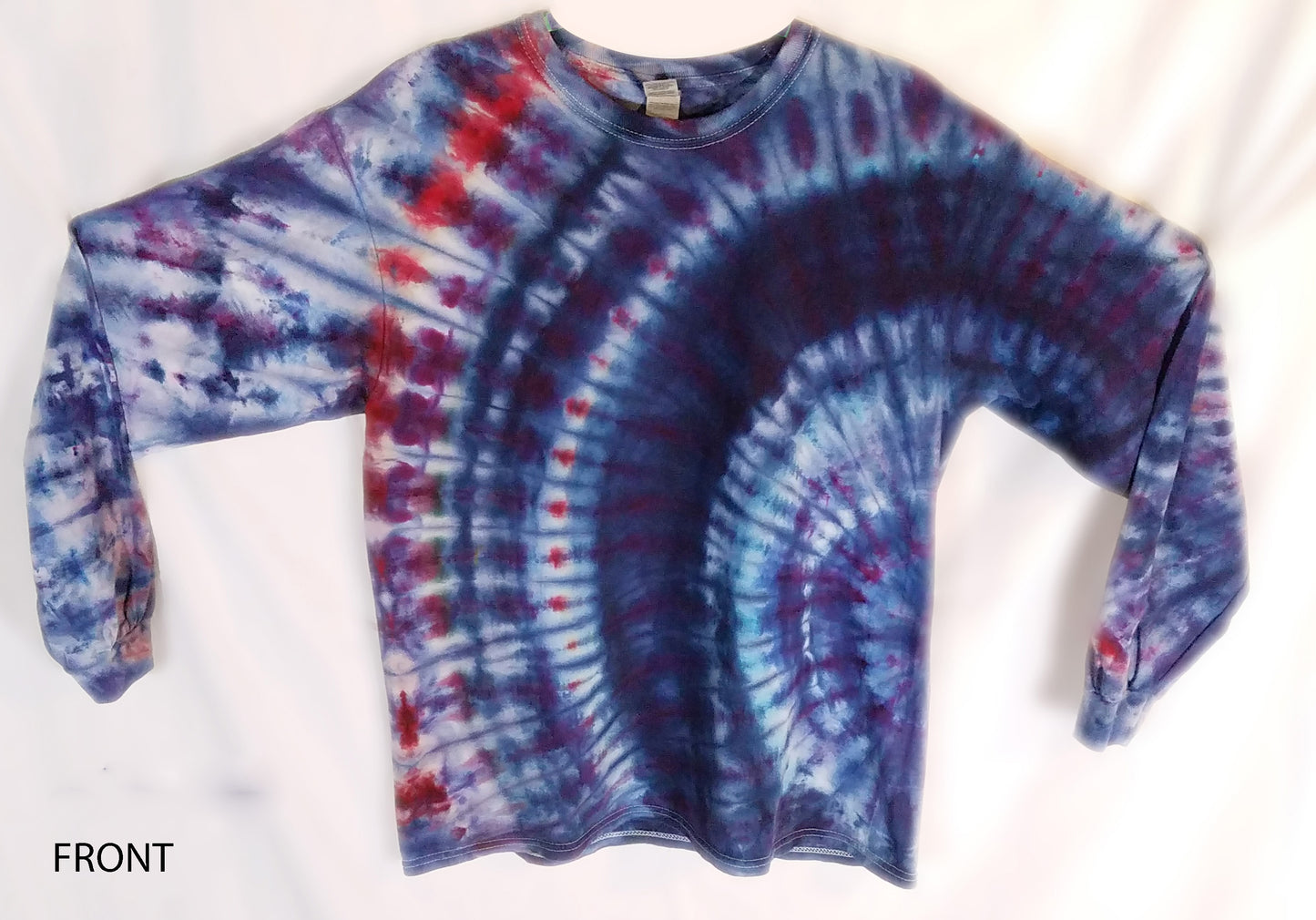 SOLD! Large Long Sleeve Tie Dyed Mostly Dark Blue Shirt