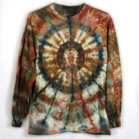 Brown Rays Long Sleeve Tie Dyed T-Shirt Medium