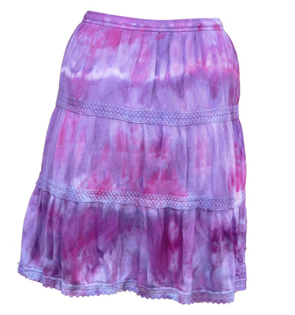 Hand Dyed Skirt - One of a kind!  Pinks & Purples size large