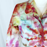 Tie Dyed Cotton Jacket: Spring Candy! Bright colors! Size LARGE