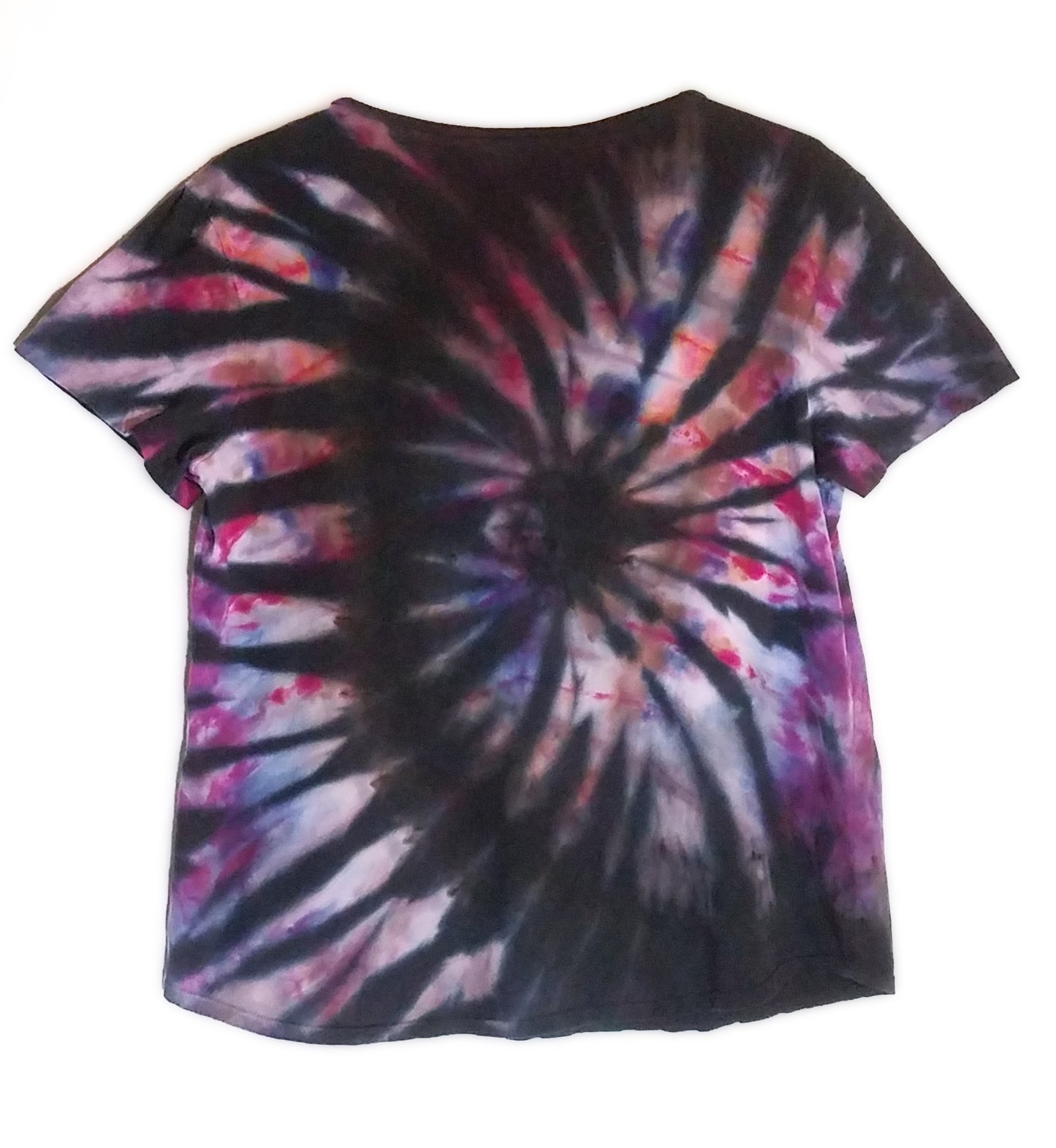 Black Swirl Scoop Neck Tye-Dyed Shirt XL