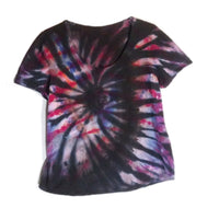 Black Swirl Scoop Neck Tye-Dyed Shirt XL
